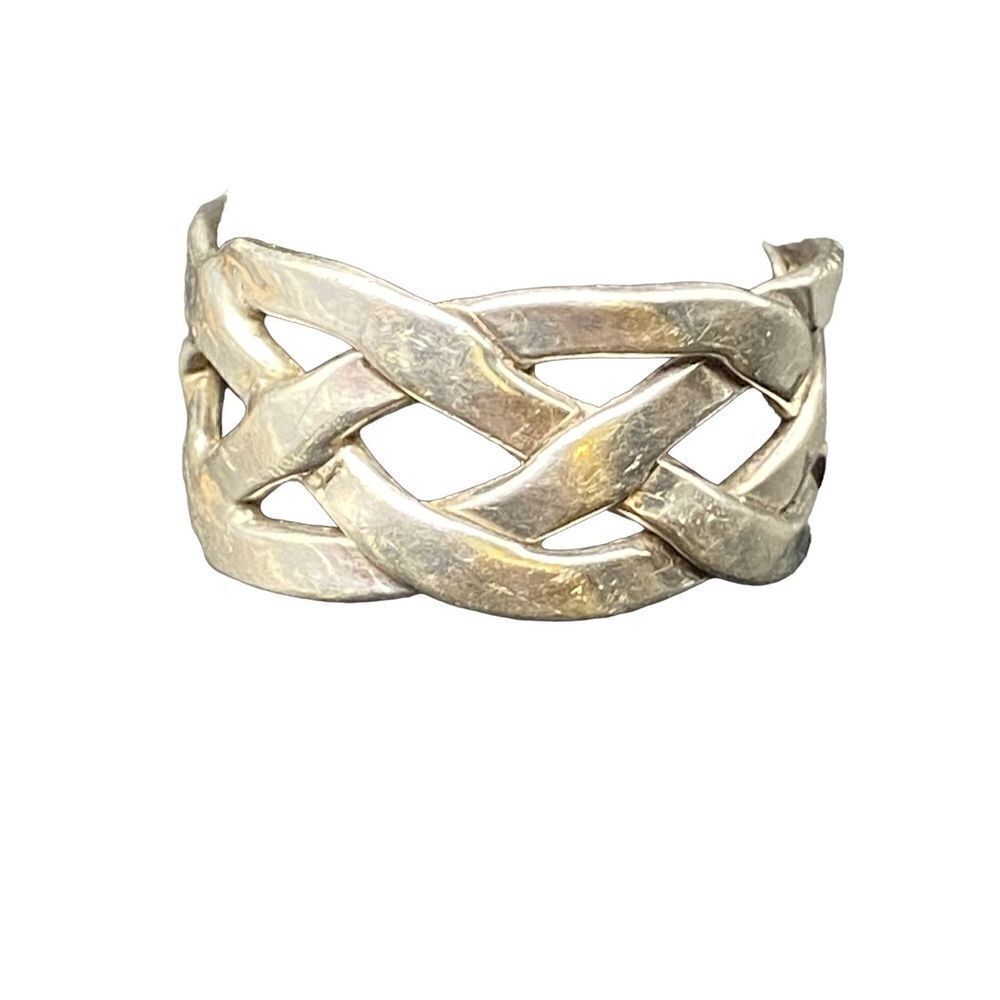 Sterling Silver 925 Open Weave Celtic Knot Ring - Wedding Band size 7.5 - Picture 11 of 11